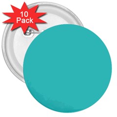 Color Medium Turquoise 3  Buttons (10 Pack) 