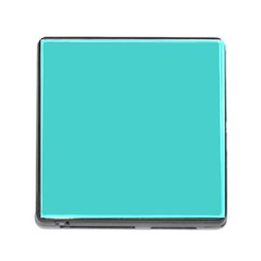 Color Medium Turquoise Memory Card Reader (square 5 Slot) by Kultjers