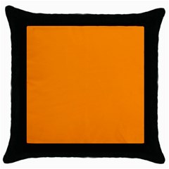 Color Dark Orange Throw Pillow Case (black)