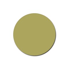 Color Dark Khaki Rubber Coaster (round) by Kultjers