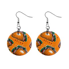 Seamless Pattern With Taco Mini Button Earrings by Pakemis