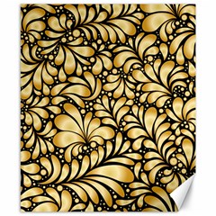 Damask-teardrop-gold-ornament-seamless-pattern Canvas 8  X 10 