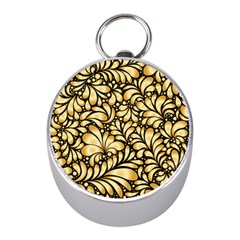 Damask-teardrop-gold-ornament-seamless-pattern Mini Silver Compasses by Pakemis
