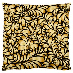 Damask-teardrop-gold-ornament-seamless-pattern Large Flano Cushion Case (one Side) by Pakemis