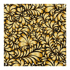 Damask-teardrop-gold-ornament-seamless-pattern Banner And Sign 3  X 3  by Pakemis