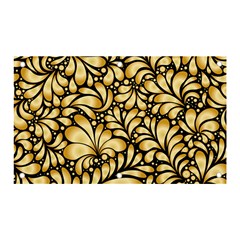 Damask-teardrop-gold-ornament-seamless-pattern Banner And Sign 5  X 3  by Pakemis