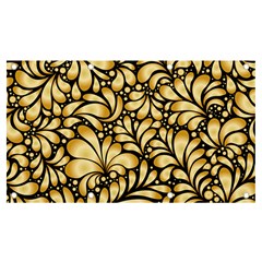 Damask-teardrop-gold-ornament-seamless-pattern Banner And Sign 7  X 4  by Pakemis