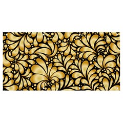 Damask-teardrop-gold-ornament-seamless-pattern Banner And Sign 8  X 4  by Pakemis