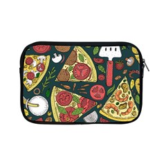 Vector-seamless-pizza-slice-pattern-hand-drawn-pizza-illustration-great-pizzeria-menu-background Apple Ipad Mini Zipper Cases by Pakemis