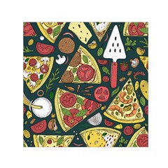 Vector-seamless-pizza-slice-pattern-hand-drawn-pizza-illustration-great-pizzeria-menu-background Square Satin Scarf (30  X 30 ) by Pakemis