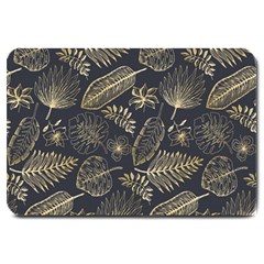 Elegant-pattern-with-golden-tropical-leaves Large Doormat by Pakemis