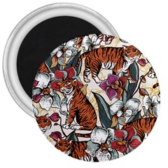 Natural-seamless-pattern-with-tiger-blooming-orchid 3  Magnets