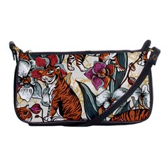 Natural-seamless-pattern-with-tiger-blooming-orchid Shoulder Clutch Bag