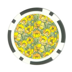 Seamless-pattern-with-graphic-spring-flowers Poker Chip Card Guard