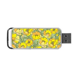 Seamless-pattern-with-graphic-spring-flowers Portable Usb Flash (one Side) by Pakemis