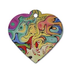 Abstract Art Dog Tag Heart (one Side) by gasi