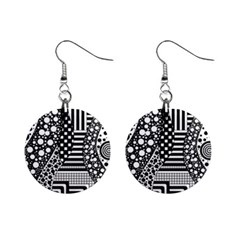 Black And White Mini Button Earrings by gasi