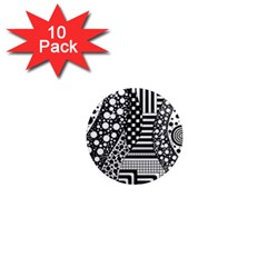 Black And White 1  Mini Magnet (10 Pack)  by gasi