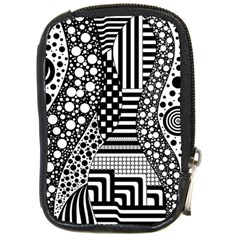 Black And White Compact Camera Leather Case