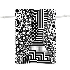 Black And White Lightweight Drawstring Pouch (xl)