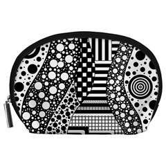 Black And White Accessory Pouch (large)