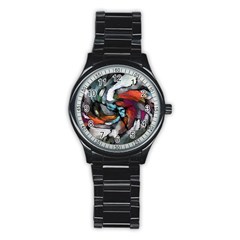 Abstract Art Stainless Steel Round Watch by gasi