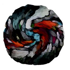 Abstract Art Large 18  Premium Flano Round Cushions