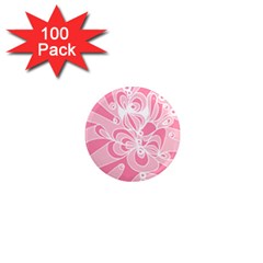 Pink Zendoodle 1  Mini Magnets (100 pack) 