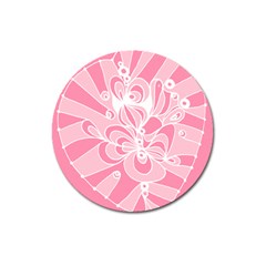 Pink Zendoodle Magnet 3  (Round)