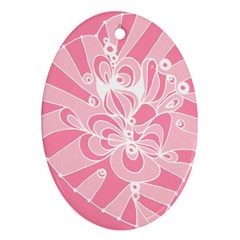 Pink Zendoodle Oval Ornament (Two Sides)