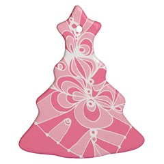 Pink Zendoodle Christmas Tree Ornament (Two Sides)