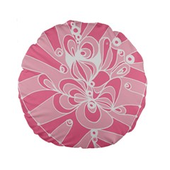 Pink Zendoodle Standard 15  Premium Round Cushions