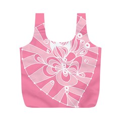 Pink Zendoodle Full Print Recycle Bag (m) by Mazipoodles