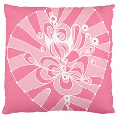 Pink Zendoodle Large Flano Cushion Case (Two Sides)