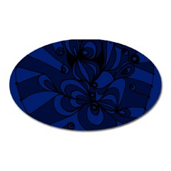 Blue 3 Zendoodle Oval Magnet by Mazipoodles