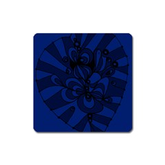 Blue 3 Zendoodle Square Magnet by Mazipoodles