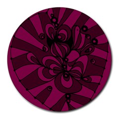 Aubergine Zendoodle Round Mousepad by Mazipoodles
