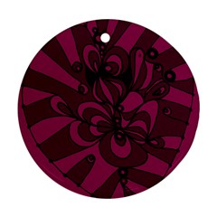 Aubergine Zendoodle Ornament (round) by Mazipoodles