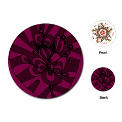 Aubergine Zendoodle Playing Cards Single Design (round) by Mazipoodles