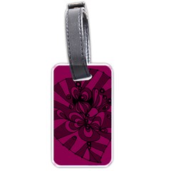Aubergine Zendoodle Luggage Tag (one Side) by Mazipoodles