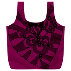 Aubergine Zendoodle Full Print Recycle Bag (xxl) by Mazipoodles