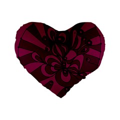 Aubergine Zendoodle Standard 16  Premium Flano Heart Shape Cushions by Mazipoodles