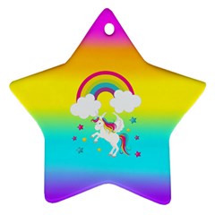 Unicorn Einhorn Licorne Star Ornament (two Sides) by gasi