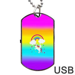 Unicorn Einhorn Licorne Dog Tag Usb Flash (two Sides) by gasi