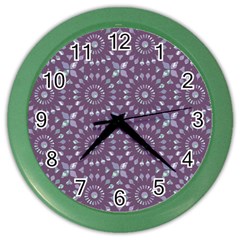 Kaleidoscope Plum Color Wall Clock