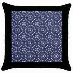 Kaleidoscope Deep Purple Throw Pillow Case (black) by Mazipoodles