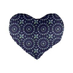 Kaleidoscope Deep Purple Standard 16  Premium Heart Shape Cushions by Mazipoodles