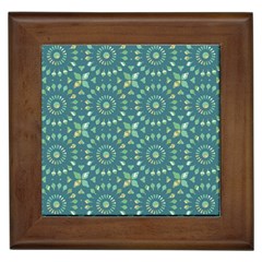 Kaleidoscope Hunter Green Framed Tile by Mazipoodles