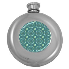 Kaleidoscope Hunter Green Round Hip Flask (5 Oz) by Mazipoodles