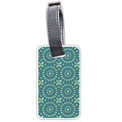 Kaleidoscope Hunter Green Luggage Tag (one Side) by Mazipoodles